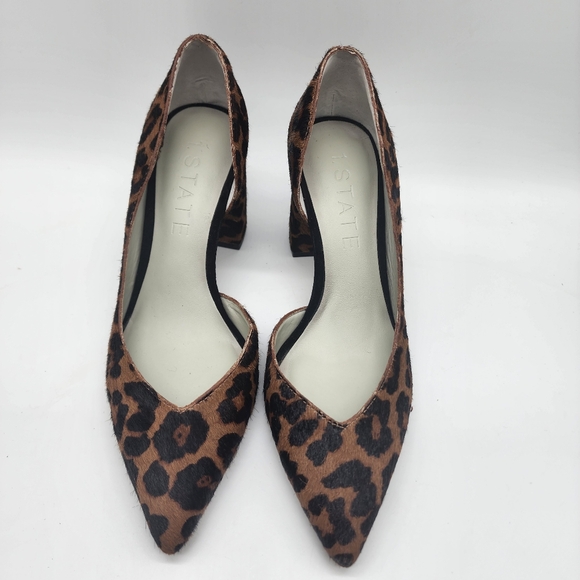 1. State Saffy 2 Genuine Cow Hair Leopard Print Block Heel Pump Size 6 - Picture 2 of 10